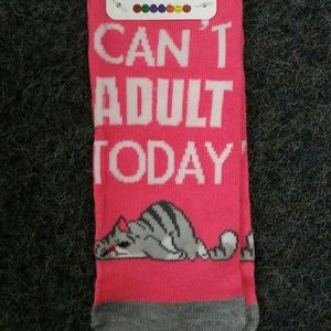 🆕 3/$25 🐱 Cant Adult Today Socks NWT Cat